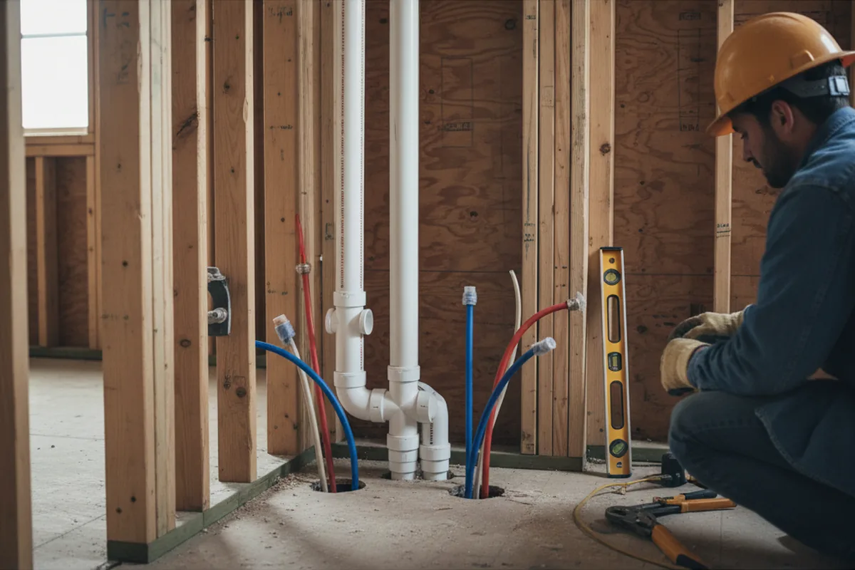 Drain and supply rough-in during Toilet Repair and Installation in Woodinville